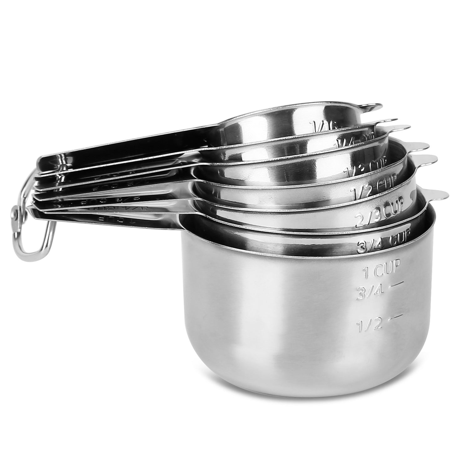 7Pcs Measuring Cups Stainless Steel Kitchen Measurement Tool