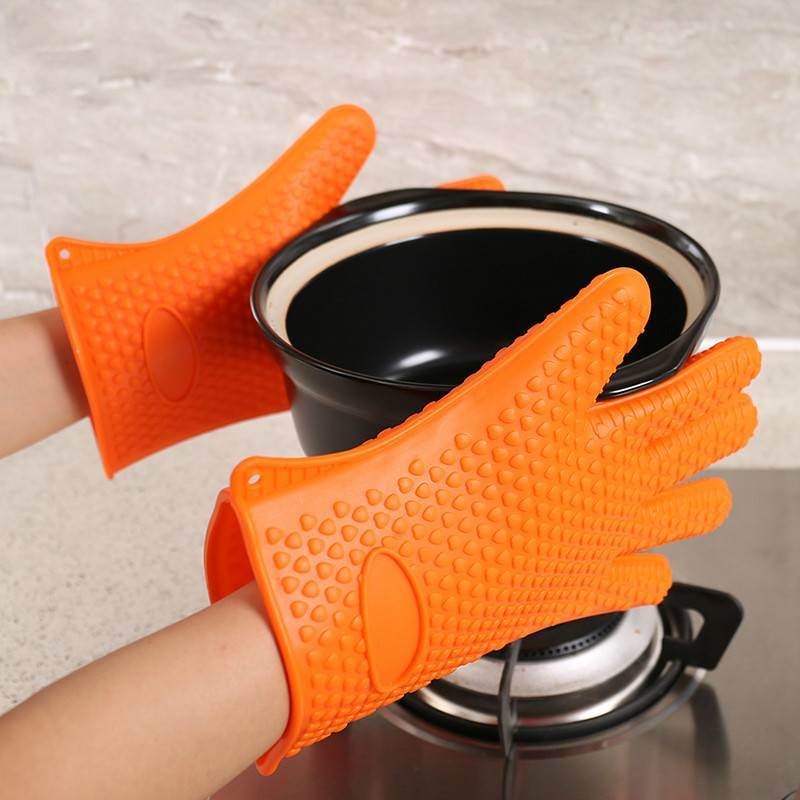 One Size Thickening Anti-skid Silicone Anti-hot Heat Insulation Finger Gloves