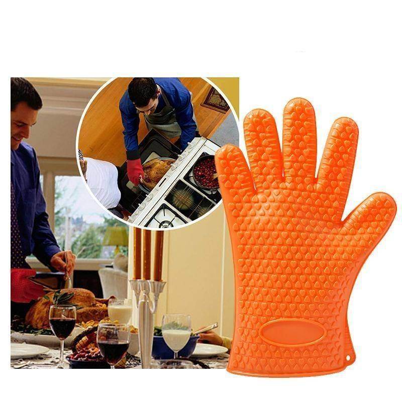 One Size Thickening Anti-skid Silicone Anti-hot Heat Insulation Finger Gloves